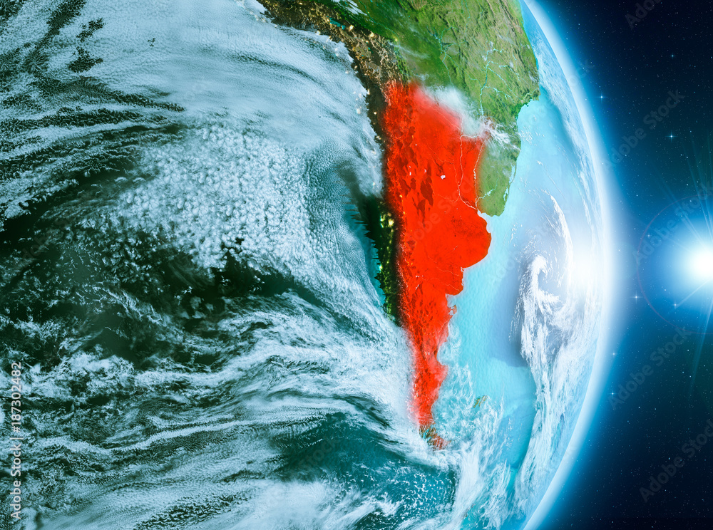 Sunrise above Argentina on planet Earth Sunrise above Argentina on planet Earth