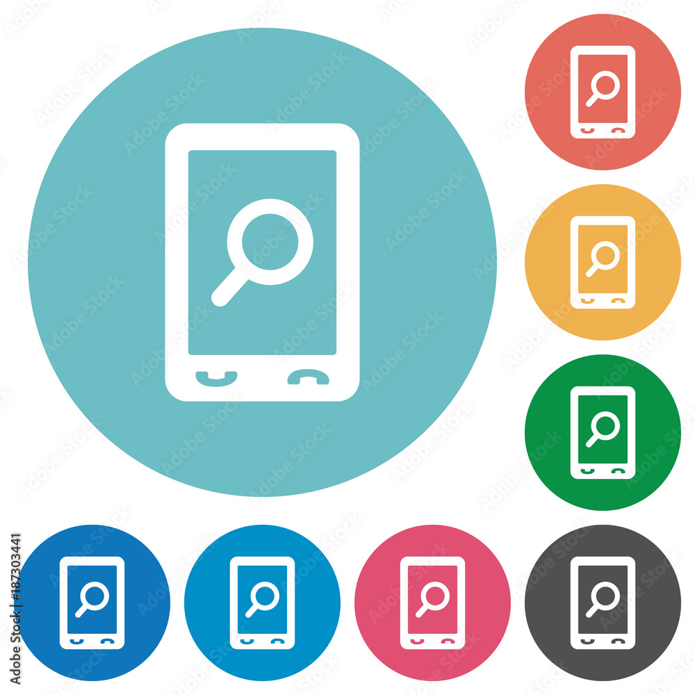 Mobile search flat round icons Mobile search flat round icons