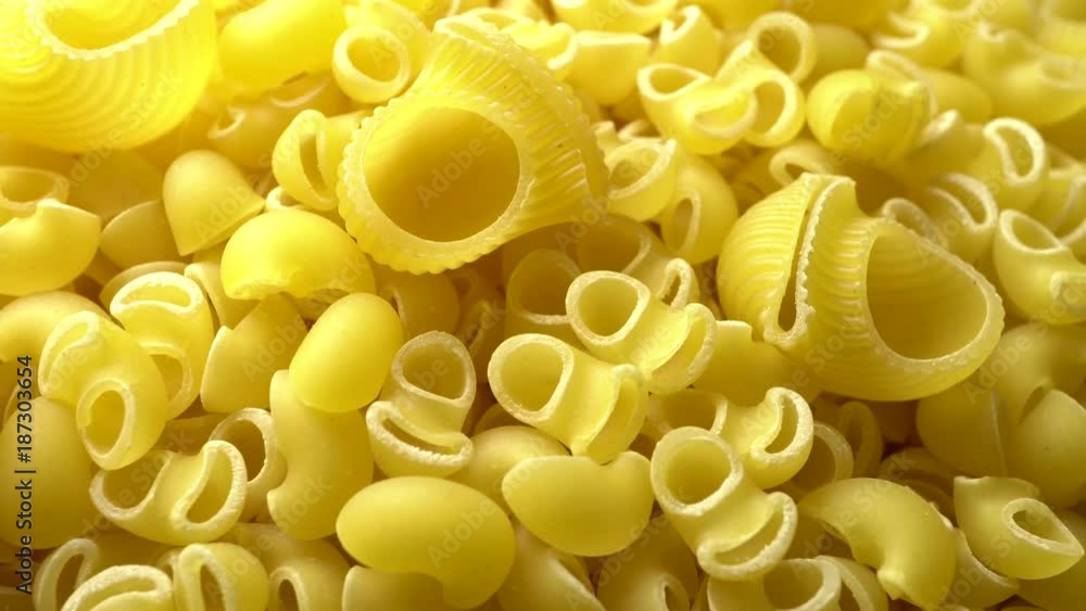 Rigati dry pasta in rotation Rigati dry pasta in rotation