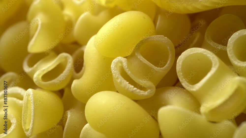 Rigati dry pasta in rotation Rigati dry pasta in rotation