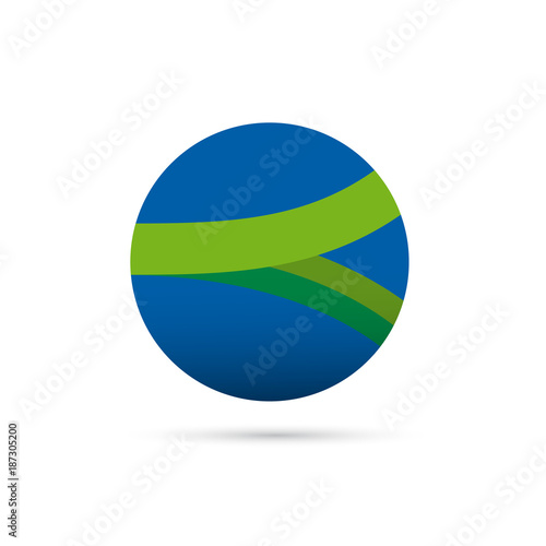 Abstract Vector blue planet, green clean environment