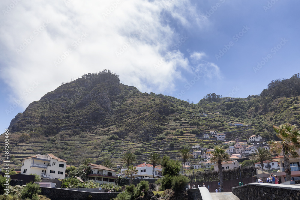 Terraces above the village of Porto Moniz in Madeira, Portugal.