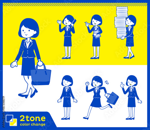 2tone type suit business women_set 2