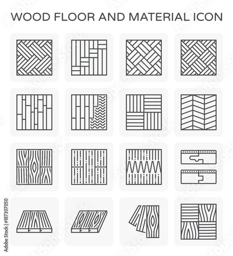 Wood floor and material vector icon set.