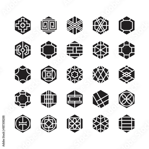 hexagon geometric vector icon , ornament