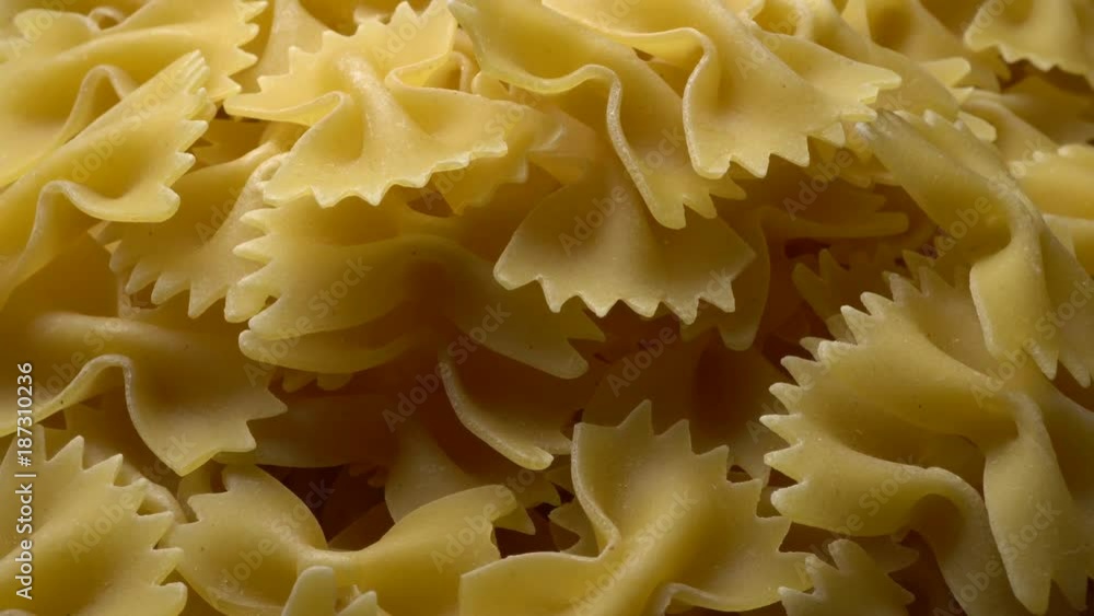 Farfalle pasta in rotation Farfalle pasta in rotation