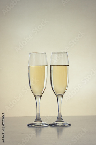 Two glasses with champagne