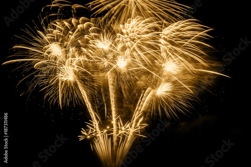 Golden firework on black
