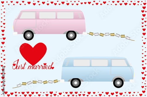 Just married - retro cars