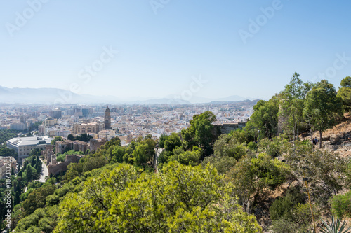 Malaga city panorama, as seen form Gibralfaro castle