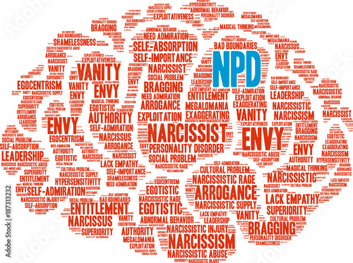 NPD Word Cloud on a white background. 