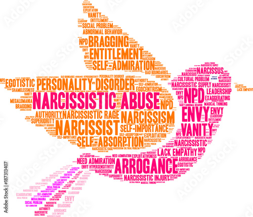 Narcissistic Abuse Word Cloud on a white background. 