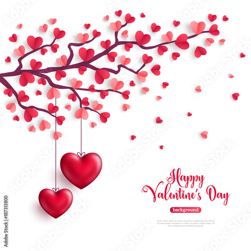 Valentine tree with heart shaped leaves