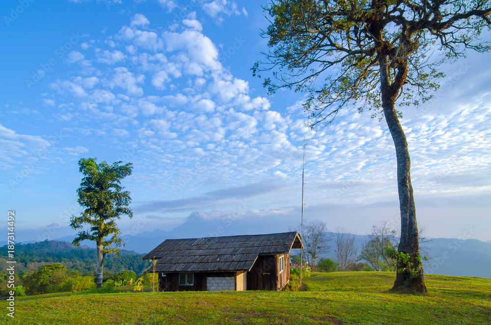 Beautiful campsite with Doi Luang Chiang Dao Mountain in Chiang Mai province Thailand. The second highest mountain in Northern Thailand