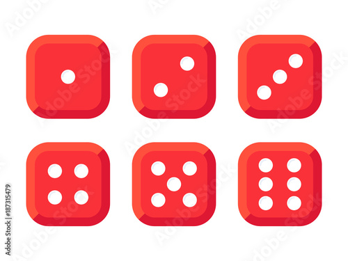 Craps. Red dice vector illustration