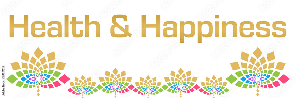 Health And Happiness Colorful Floral Horizontal 