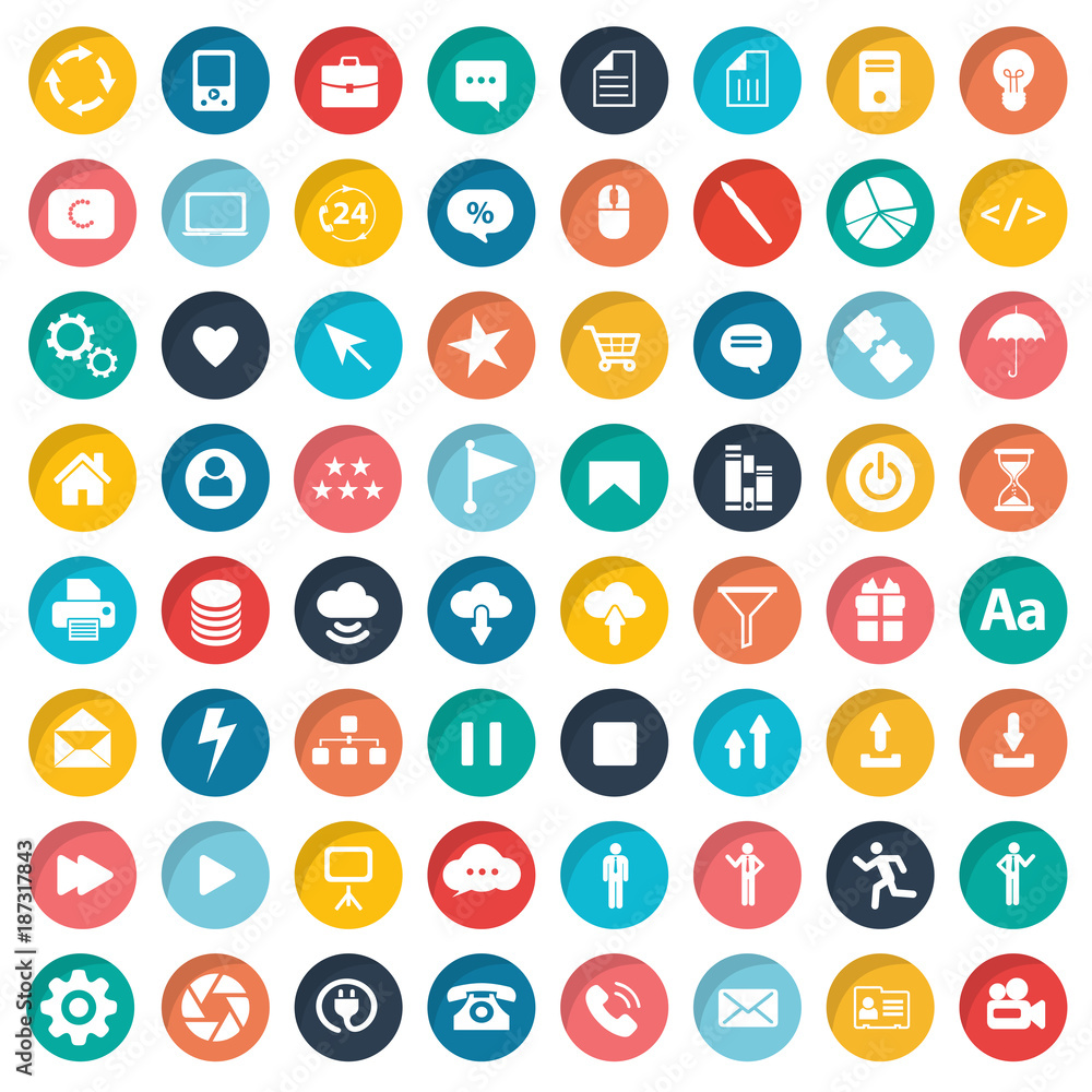 Web design icon set. Universal set. Flat vector illustration Web design icon set. Universal set. Flat vector illustration