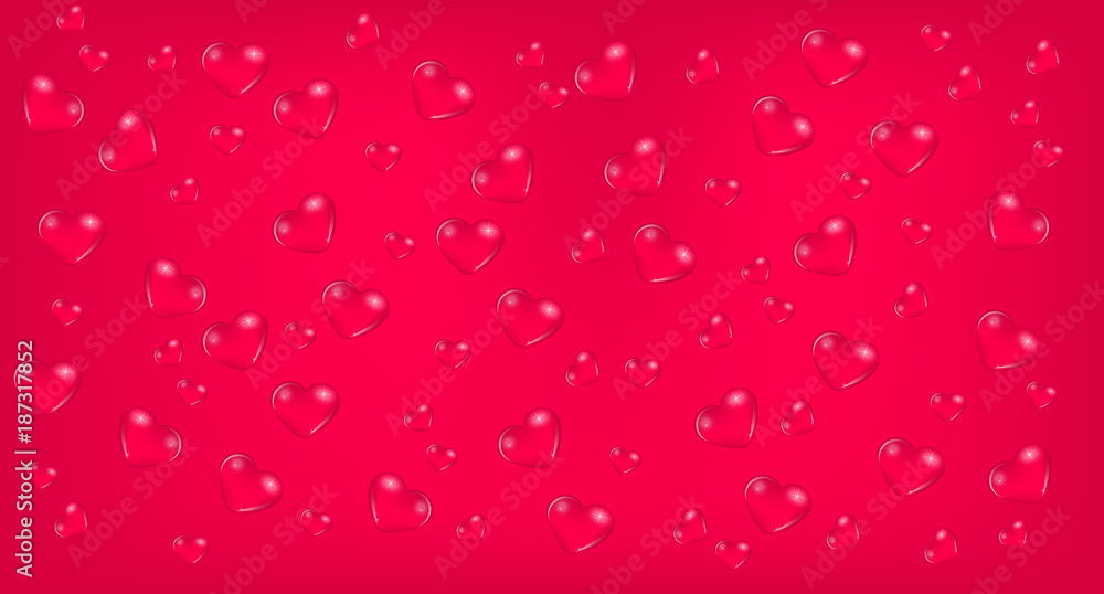 Valentine's day background with hearts isolated on the Red background. Valentine's day background with hearts isolated on the Red background.