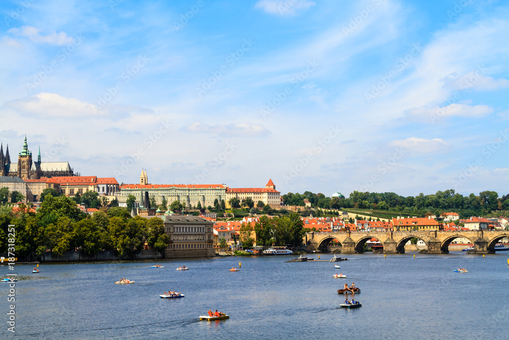 Fototapeta premium View on the Charles Bridge in Prague.