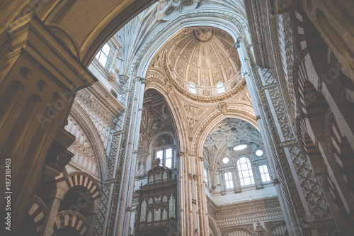 Cordoba, Spain, interior of the Great Mosque, Mezquita in Andalusia.