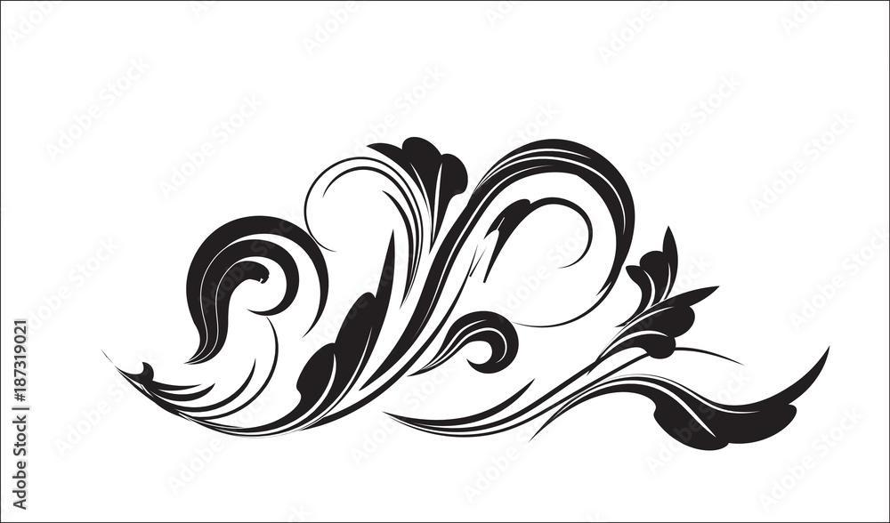 Fototapeta premium brush flower pattern