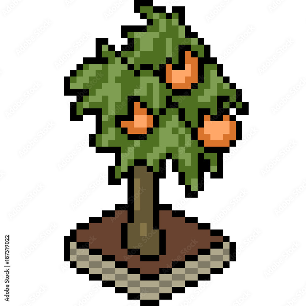 vector pixel art tree decoration vector pixel art tree decoration