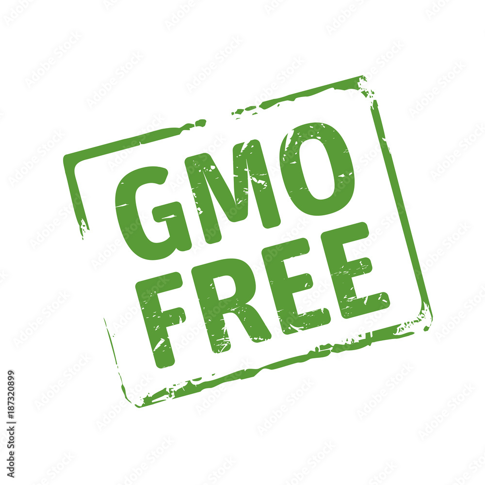 Green grunge stamp and text GMO FREE