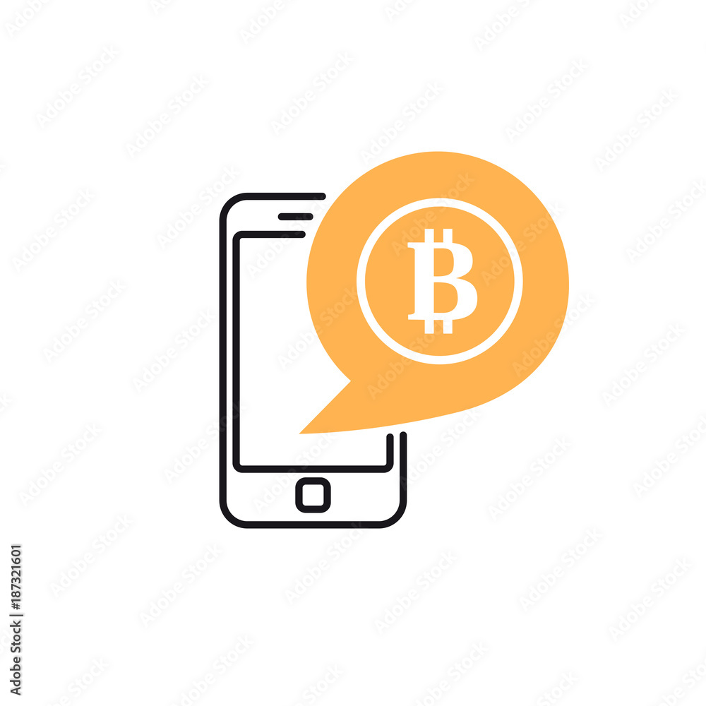 Bitcoin Phone Vector Icon Bitcoin Phone Vector Icon