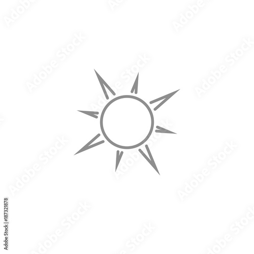 Line sun with rays simple icon. Vacation, beach and weather vector symbol illustration.