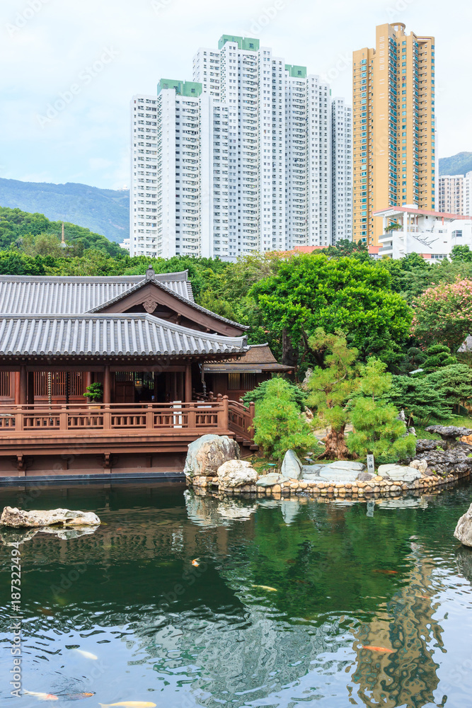 Naklejka premium The oriental pavilion in Nan Lian Garden, Hong Kong