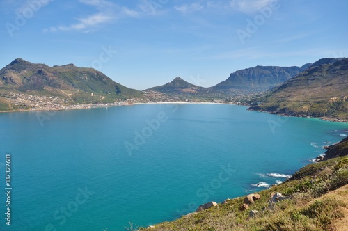 Fototapeta Naklejka Na Ścianę i Meble -  View of Hout Bay from Chapmans Peak Drive near the Cape of Good Hope, South Africa 