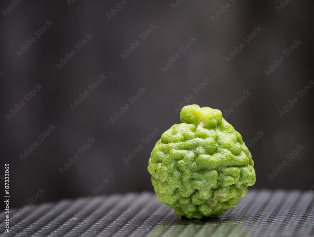 Bergamot with a gray background. Bergamot with a gray background.