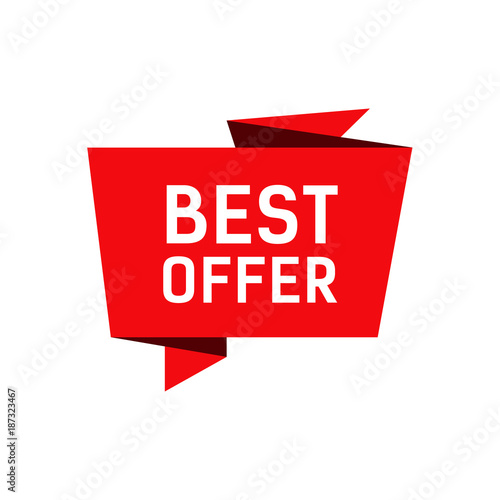Best Offer Lettering Red Origami Banner