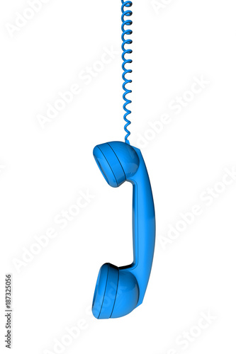 Slika na platnu Vintage telephone handset receiver background. 3D rendering