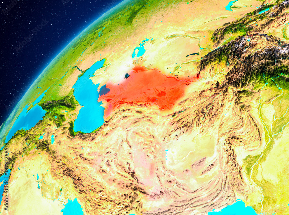 Turkmenistan on Earth from space