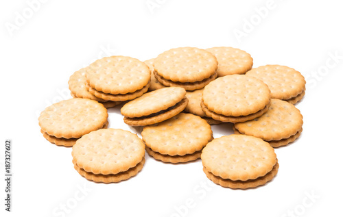 double biscuit sandwich isolated