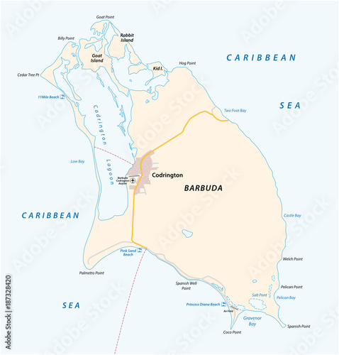 Barbuda vector map photo