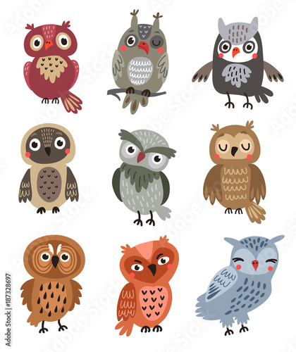 Owls vector set