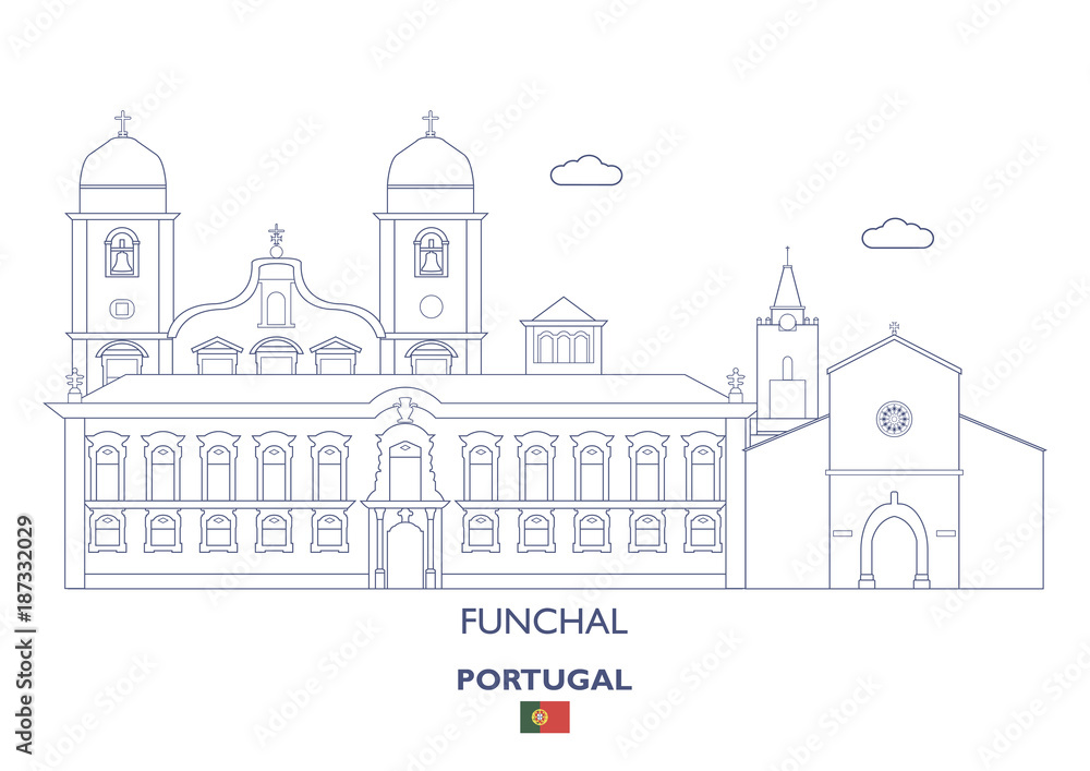 Funchal Linear City Skyline, Portugal