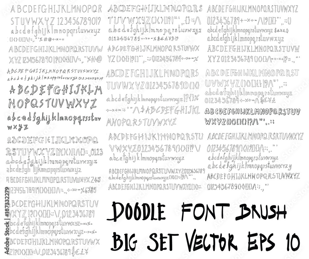 Set of Font illustration Hand drawn doodle Sketch line vector scribble eps10 Set of Font illustration Hand drawn doodle Sketch line vector scribble eps10