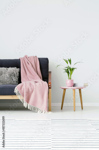 Pink cozy living room