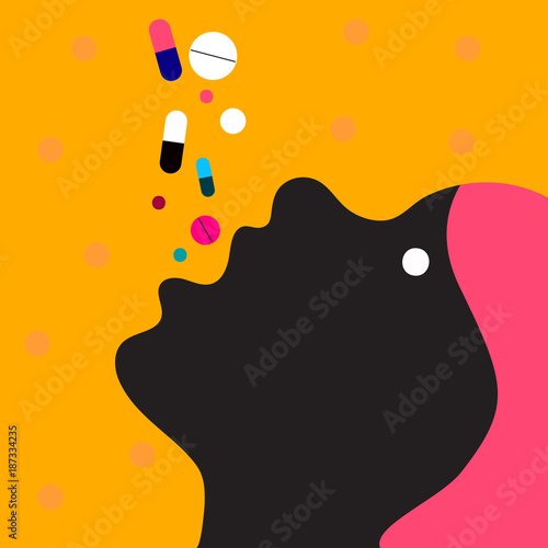 Woman takes many pills