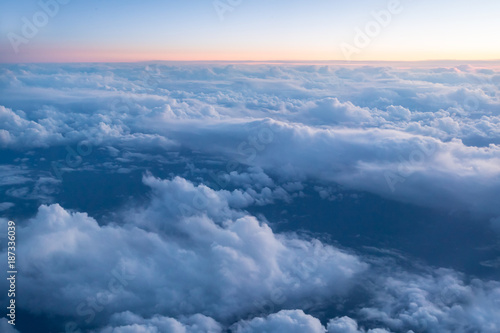 Bird eye view of upper cloud  s layer.