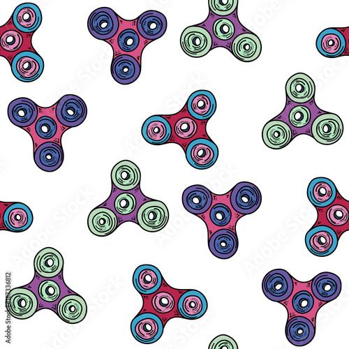 Hand spinner seamless pattern.