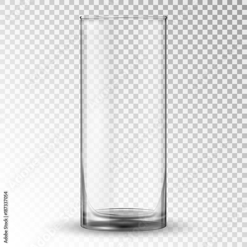 Empty realistic drinking glass cup. 