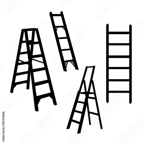 Ladder silhouette  illustration isolated sign symbol. Ladder vector logo. ladder Flat design style. Modern ladder vector pictograph for mobile and web design 
