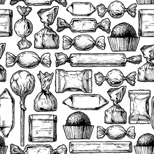 Pattern with different sweets