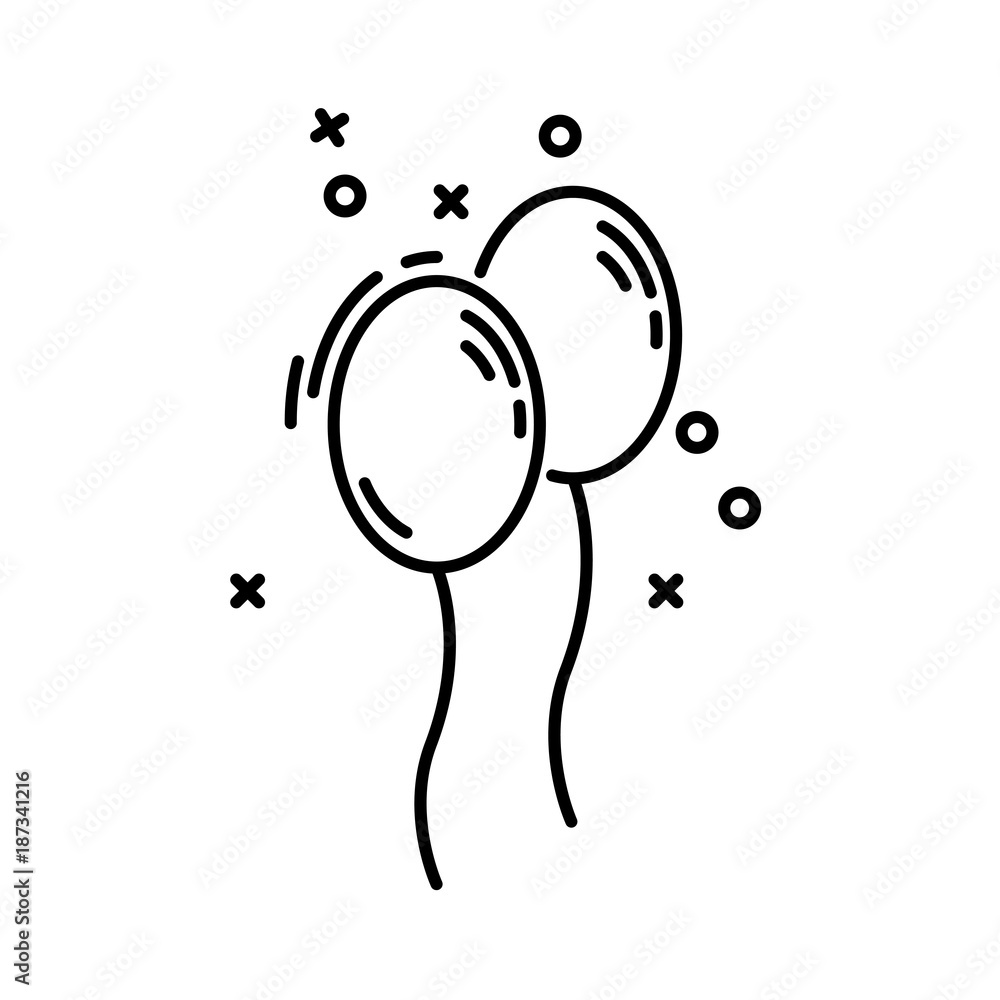 Line icon baloons Birthday party celebration Birthday, holiday, Christmas and New Year Line icon baloons Birthday party celebration Birthday, holiday, Christmas and New Year