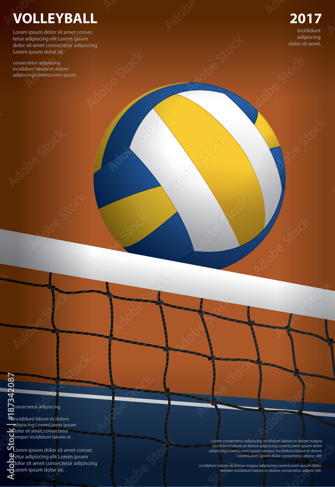 Volleyball Tournament Poster Template Design Vector Illustration Stock ...