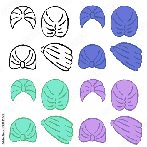 Turban or shower cap template